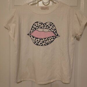 Saints & Hearts Cheetah Lip Shirt